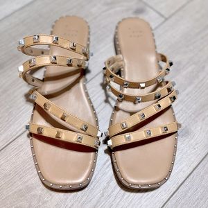 A New Day nude studded slip on sandals